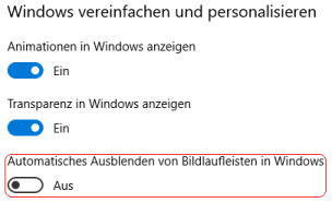 Erleiterte Bedienung