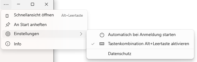 Tastenkombination Alt+Leertaste aktiviern