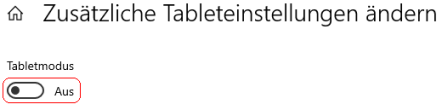 Tableteinstellungen