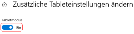 Tableteinstellungen