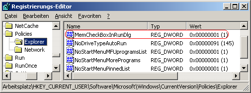 MemCheckBoxInRunDlg