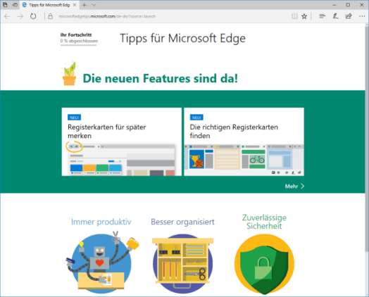 Tipps f&uuml;r Microsoft Edge