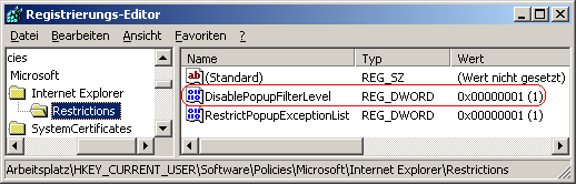 DisablePopupFilterLevel