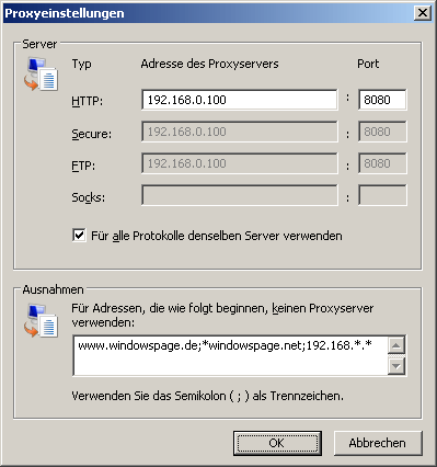 Proxyeinstellungen