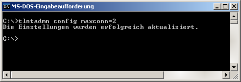 tlntadmn config maxconn=2