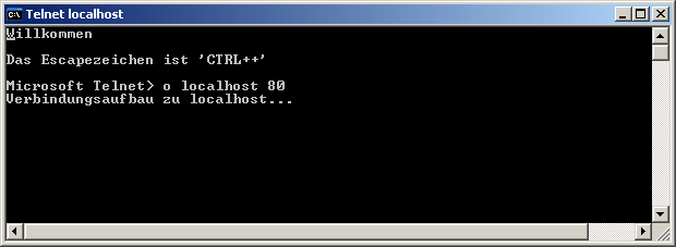 telnet localhost 80