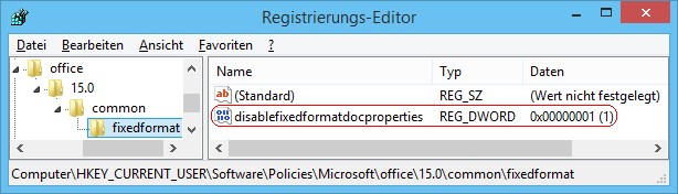 DisableFixedFormatDocProperties