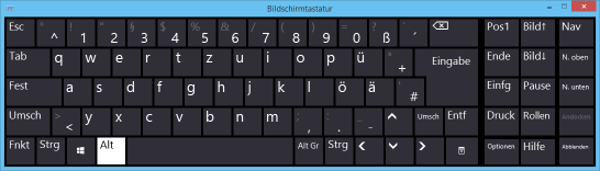 Bildschirmtastatur Windows 8