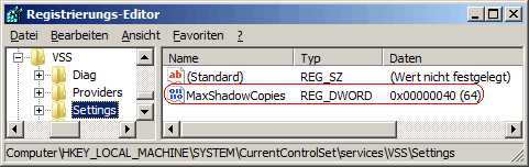 MaxShadowCopies