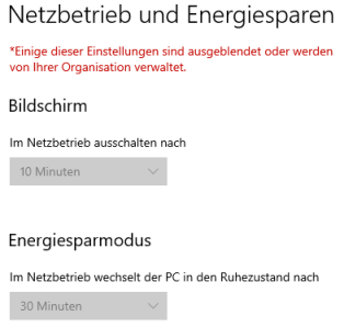 Netzbetrieb und Energiesparen