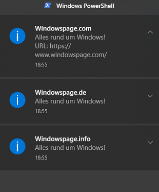 erste Benachrichtigung